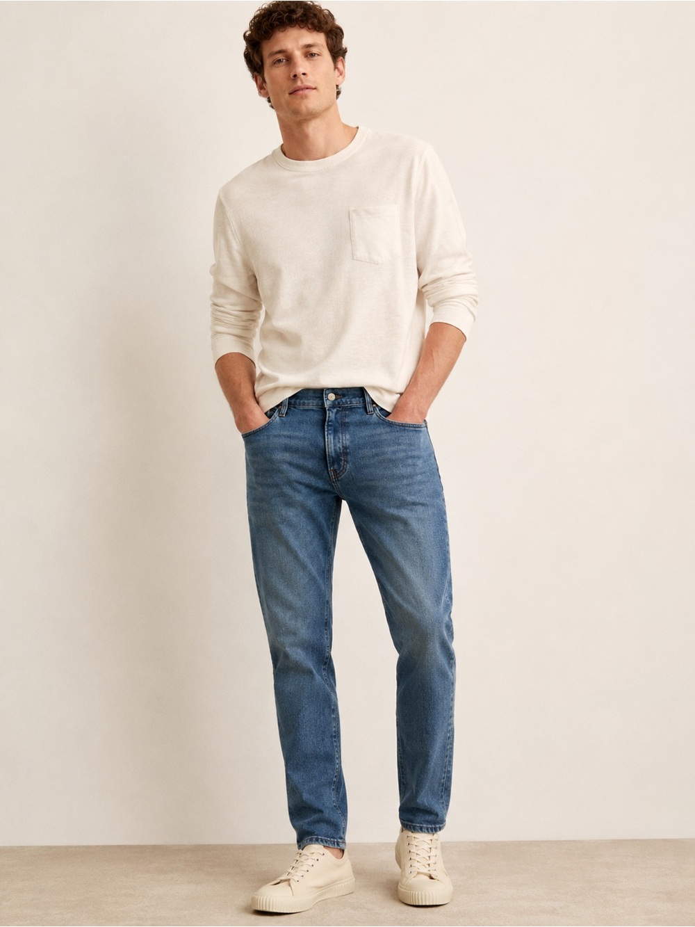 J. CREW 1040 Men’s Slim Straight Jeans 34x36 Medium Wash Stretch Denim Classic